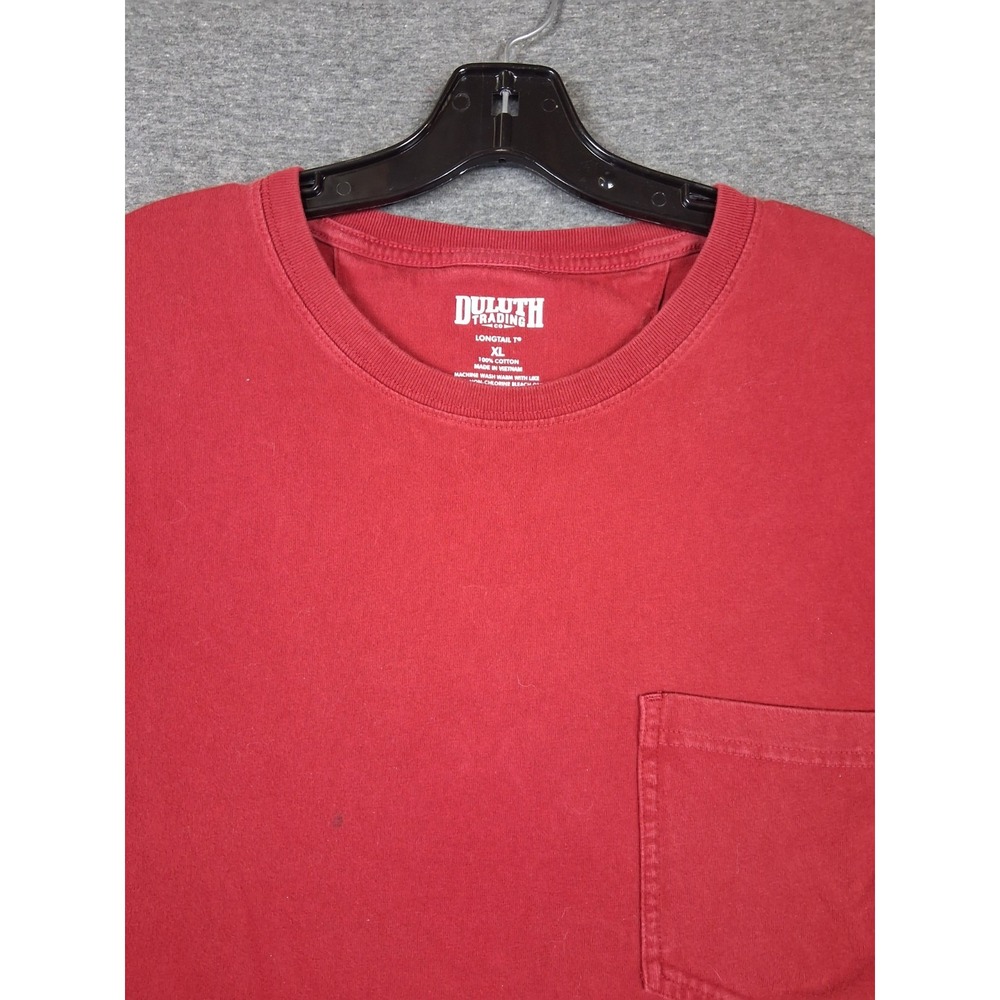 Duluth Mens Shirt XL Red Crew Pullover‎ Cotton Longtail Casual Work Outdoor Gorp